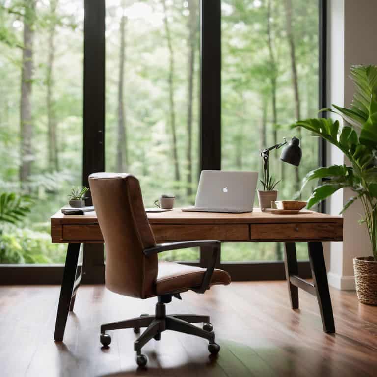 Remote work setup at home office