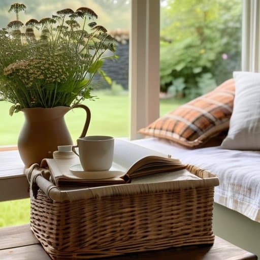 Modern pastoral scene, cottagecore lifestyle in 2026